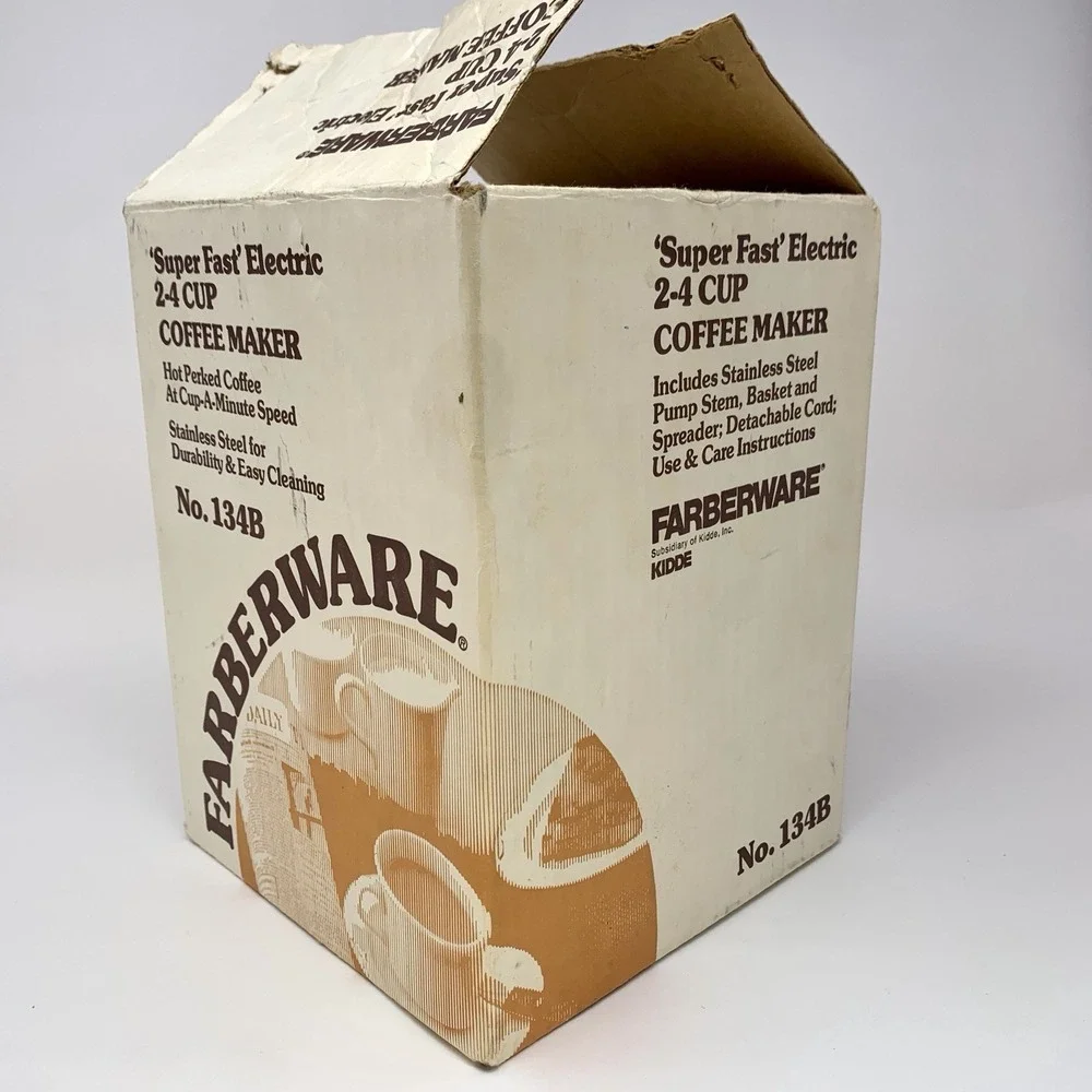 Vintage Farberware SuperFast Percolator Model 134B 2-4 Cup New Complete in Box